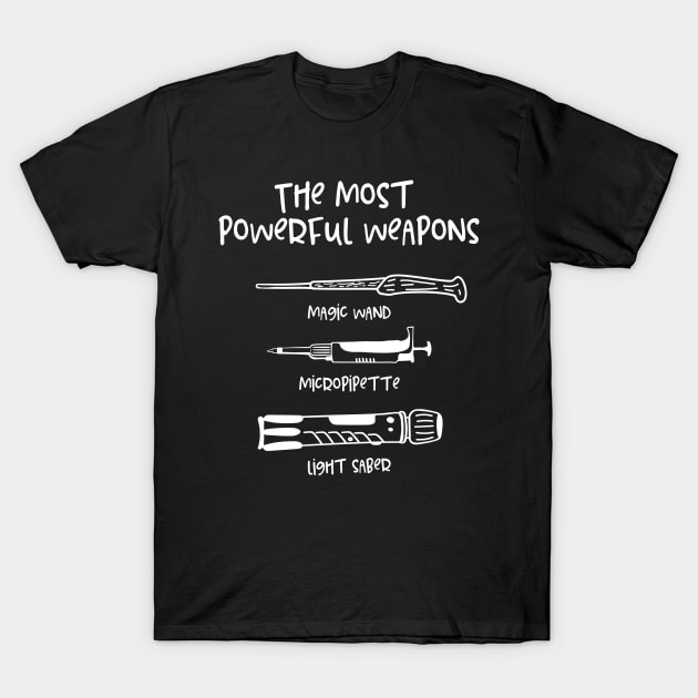 Pipette Weapons Biochemistry Microbiology Biology T-Shirt by merchmafia